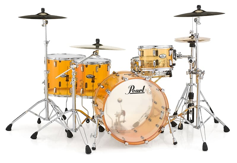 Pearl Crystal Beat 4-pc. Shell Pack in Tangerine Glass Acrylic (#732) - Authorized Pearl Dealer image 1