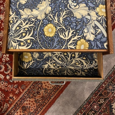 Heavy Seas Amp Riser/ Pedalboard storage for studio - Golden Ash / Sea Weed Morris Fabric image 7