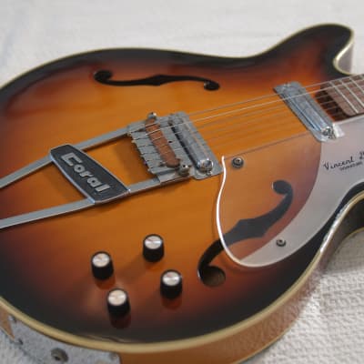 Danelectro Firefly Sunburst - Vincent Bell Signature Model, Coral Semi-Hollow Body for sale