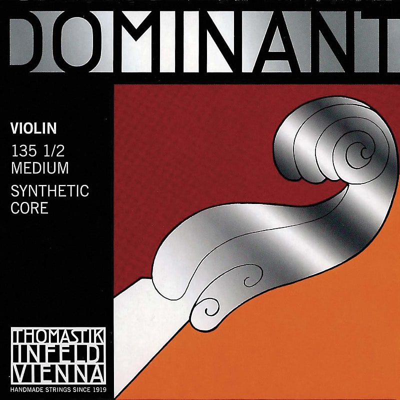 Thomastik Thomastik Dominant 1/2 Violin String Set - Medium Gauge - Aluminum/Steel Ball-End E image 1