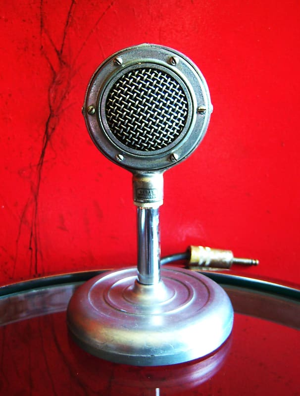 Vintage 1940's Astatic Model 30 crystal microphone old w E6G stand Prop  Display