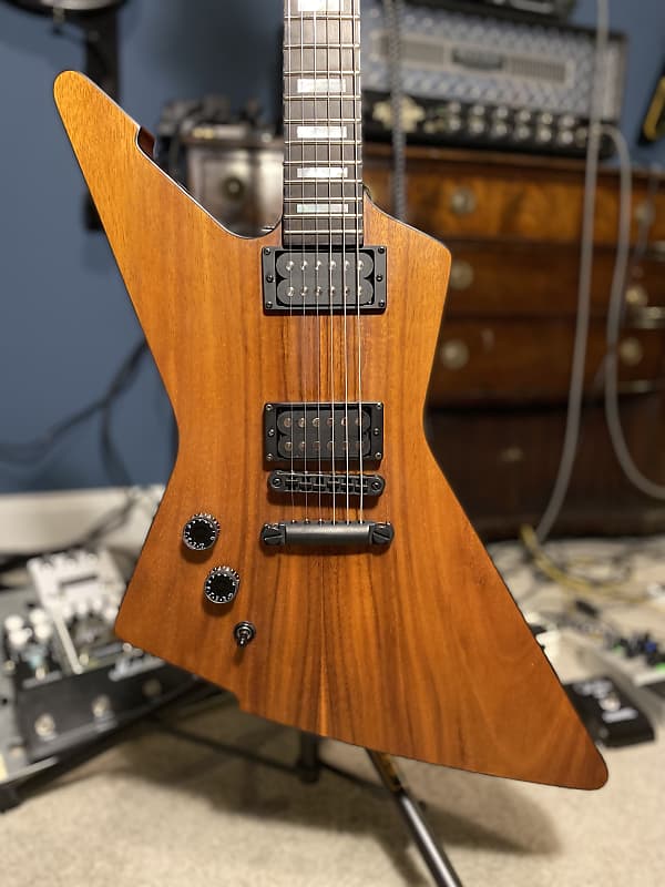 20-60代 人気ファッションブランド Left Schecter handed Satin Natural 2018 Explorer Koa E-1 ギター