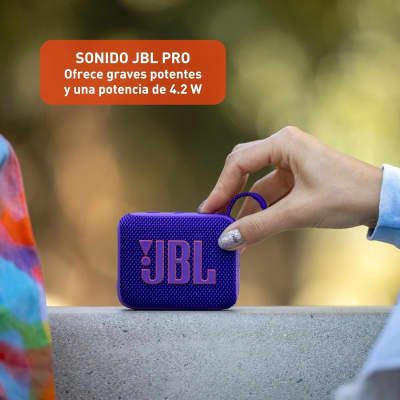 JBL Go 4 - Ultra-Portable, Waterproof and Dustproof Bluetooth Speaker, Big Pro Sound with Punchy bass, 7-Hour Built-in Battery, Made in Part with Recycled Materials (Purple) image 3