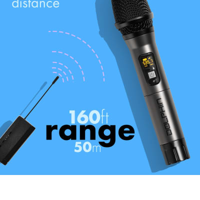 Dolphin MCX10 Wireless Microphone Portable Handheld Cordless Reverb