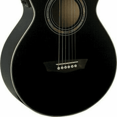 Washburn Festival Petite Jumbo Acoustic Electric Guitar - Black - EA10B image 1