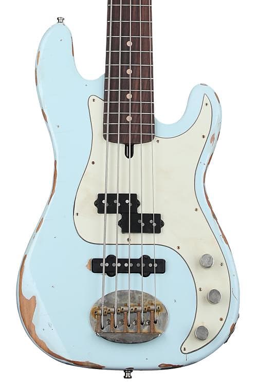 Lakland USA Classic 55-64 PJ Bass Guitar - Sonic Blue Relic