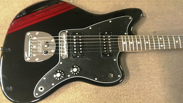 Fender Special Edition Blacktop Jazzmaster HH Black w/ Red Racing Stripe  Limited