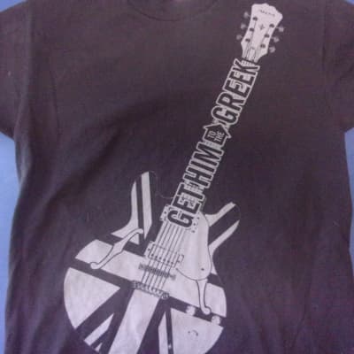 Get Him to the Greek with guitar on front of  T-shirt music movie shirt black  small image 1