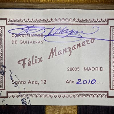 Felix Manzanero 2010 Classical Guitar Spruce/Indian Rosewood image 11