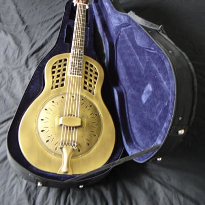 Duolian Resonator Guitar - Antique Brass Body image 10