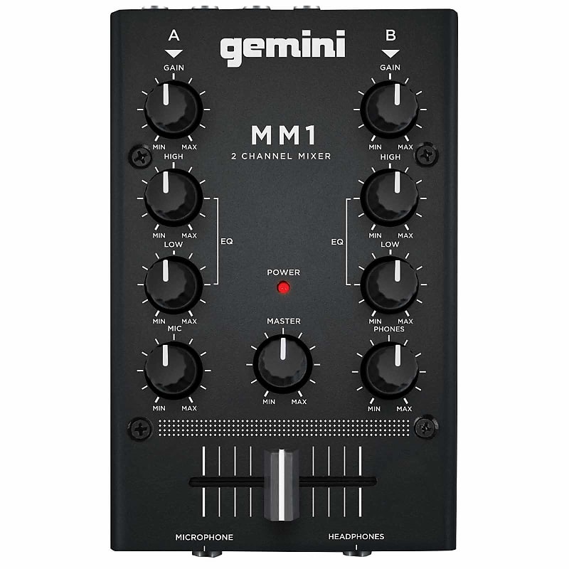 Gemini MM1 2-Channel Mic Input Compact Portable EQ DJ Mixer image 1
