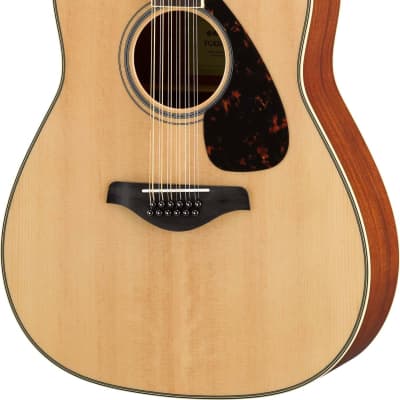 Yamaha FG820 12 Solid Top Acoustic 12 String Guitar Mahogany Back and Sides Natural image 1