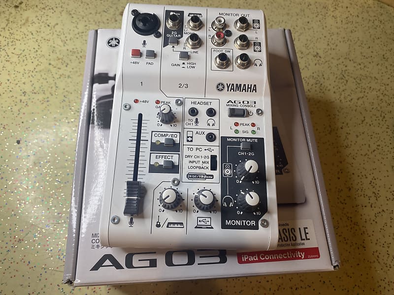 Yamaha AG03 Mk2 3-channel Mixer and USB Audio Interface - White