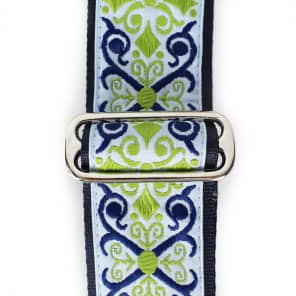 Souldier "Constantine" 2" Guitar Strap in Green & Blue with Navy Ends image 3