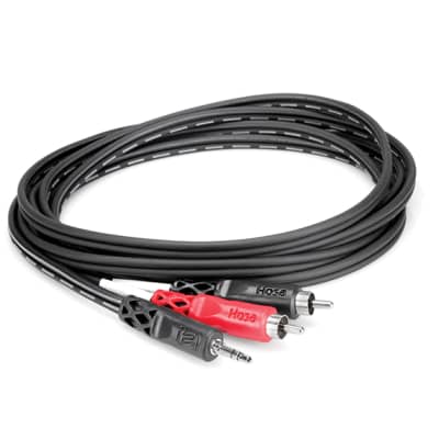 Hosa CMR-203 3.5mm (1/8") TRS to Dual RCA Cable - 3ft image 1