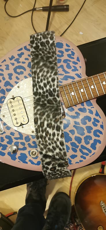 Daisy Rock Heartbreaker guitar Mid 2000s  - Pink / Blue Leopard Print image 1