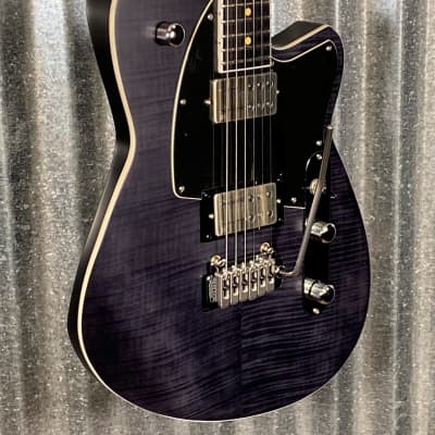 Reverend Guitars Reeves Gabrels Signature Satin Trans Black Flame Maple Guitar #5854 image 5