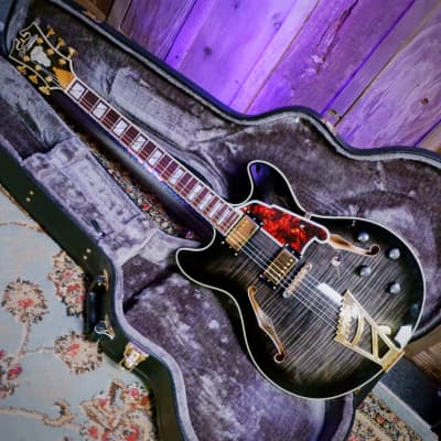 D'Angelico Excel EX-DC Semi-Hollow with Stairstep Tailpiece 2010s - Grey Black w/Hard Case image 3