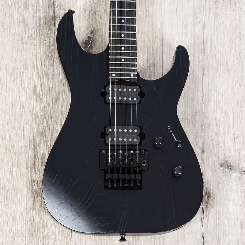 ESP USA M-II FR Guitar, Ebony Fretboard, Duncan Alnico II Pros, Black Open Grain image 1