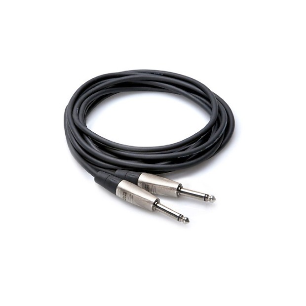 Hosa HPP-010 REAN 1/4" TS Male to Same Unbalanced Interconnect Cable - 10' image 1