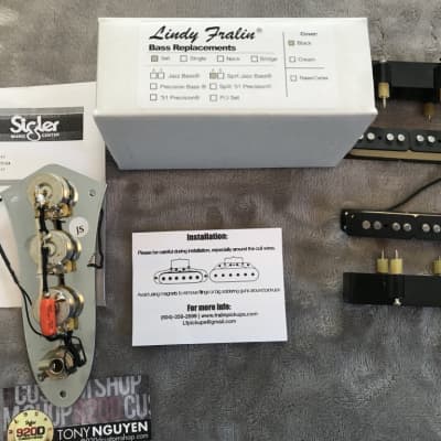 Lindy Fralin Jazz bass pickup set with 920 D pre wired control plate 2016 Black image 2