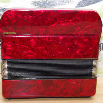 Diatonische Harmonika Meteor C/F1960 rot, gebraucht image 4