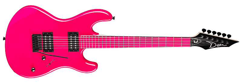 Dean Custom Zone Electric Guitar Flourescent Pink | Reverb