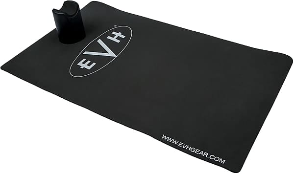 EVH Guitar Work Station Mat with Neck Cradle Black with Silver Eddie Van  Halen Logo