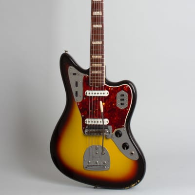 Fender Jaguar Solid Body Electric Guitar (1966), ser. #171100, black tolex hard shell case. image 1