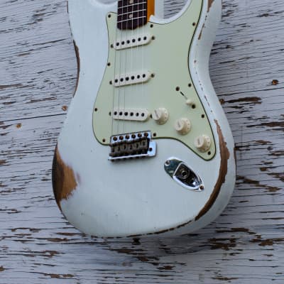 Fender Custom Shop 1963 Stratocaster  2022 Aged Olympic White - Heavy Relic image 5