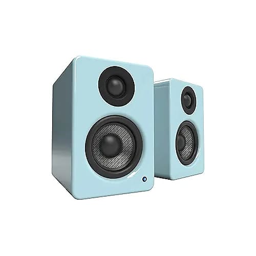 Kanto YU2GT (Gloss Teal) 2 Channel Powered PC Gaming Desktop Speakers Class D Amplifier - 100 Watts - Built-in USB DAC - Subwoofer Output - (OPEN BOX)  			