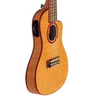 Lanikai FM-CETC Flame Maple Cutaway Electric Thinline Concert Ukulele w/ Bag image 2