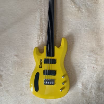8 String Bass /5 String Fretless Bass Busuyi Double Neck Guitar 2022 (Yellow) image 2