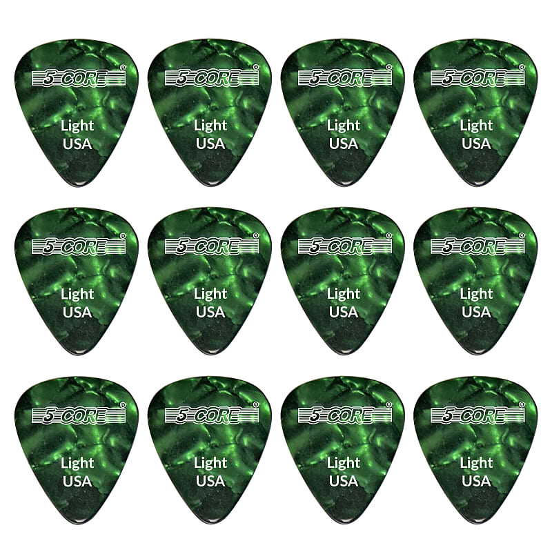 5 Core Guitar Picks 12 Piece Celluloid Light Gauge 0.46mm | Reverb