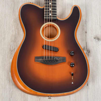 Fender American Acoustasonic Telecaster Guitar, Ebony, Sunburst (B-STOCK) image 1