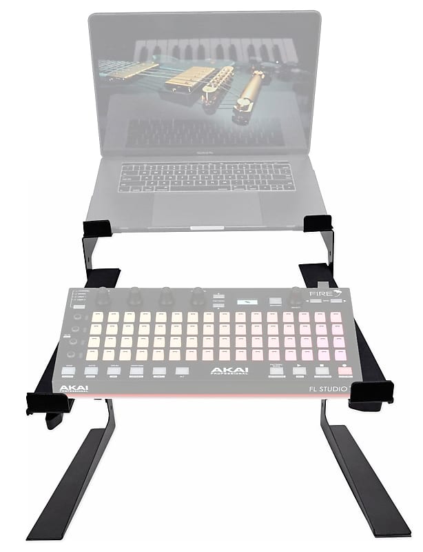 Rockville Dual Shelf Laptop+Controller Stand for Akai Professional Fire Grid image 1