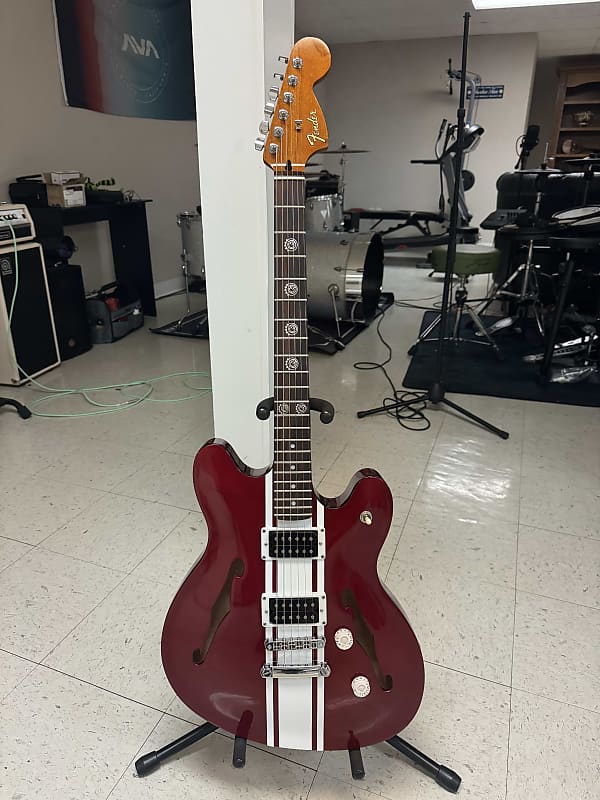 Squier Starcaster Tom Delonge Custom Build - Red | Reverb