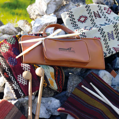 Corsaro Music Drumstick Bag (Vegan Leather) Holds drumsticks mallets & more stylish chic large size floor-tom hooks image 2