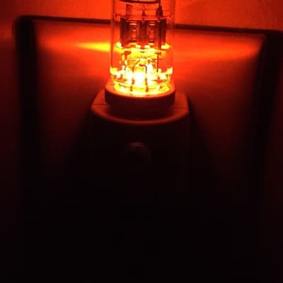 6AK5 6AL5 Style Amber Vintage Vacuum Tube Valve LED NIGHT LIGHT (Steampunk TV Ham Radio Guitar Amp) image 2