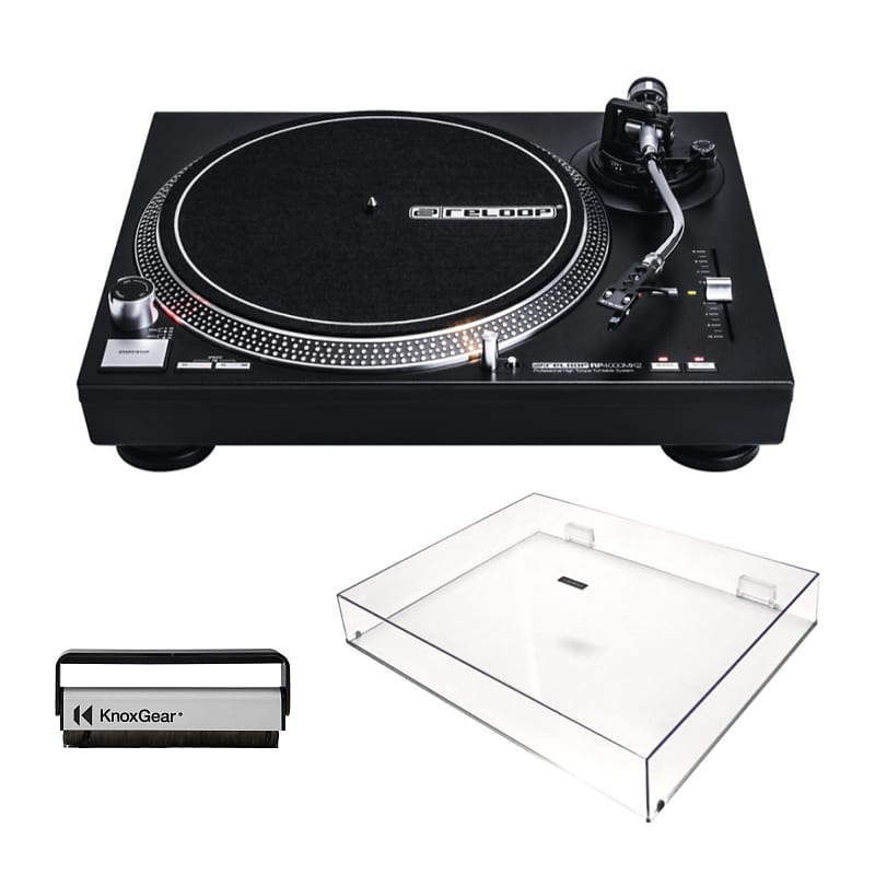 Reloop RP-4000 MK2 Direct Drive Turntable with Reloop Dust Cover and Brush
