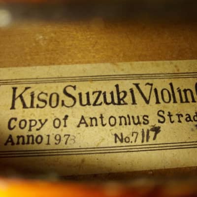 Kiso Suzuki Model 7117 size 15.5 viola, Japan 1973, Very Good Cond, w/ case&bow image 2