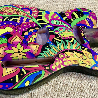Custom Floral Psychedelic Telecaster Body image 3