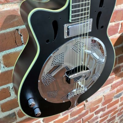 Ozark Resonator Guitar Left Handed Black (Inc Hard Case) image 3