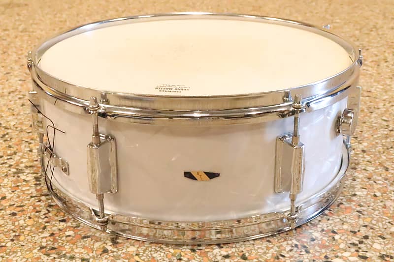 Prestige 5.5x14" Snare Drum White Pearl Vintage 1970's MIJ image 1
