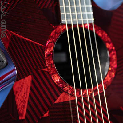 2021 RainSong BI-WS1000N2C Black Ice Acoustic Guitar Ish Exclusive Cranberry Red image 5
