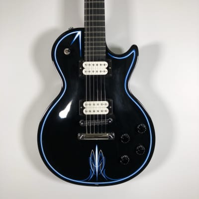 Gibson Les Paul Studio Hot Rod Ebony with Blue and White Pinstripe 2014