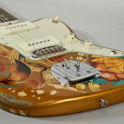 New Guardian Hand Painted Guitars "Golden Orient" Jazzmaster w/HSC image 6