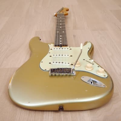 1963 Fender Stratocaster Vintage Pre-CBS Electric Guitar Shoreline Gold w/ Blonde Case, Hangtag image 11
