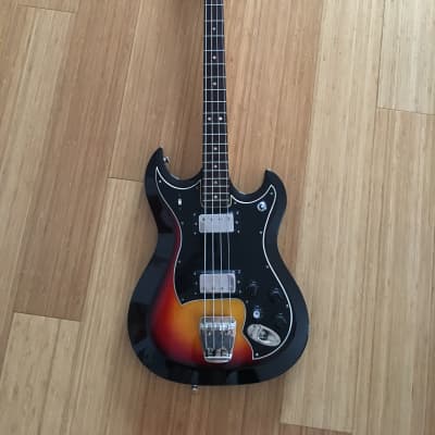 Hagstrom 1970s HIIBN / F400N Sunburst Electric Bass Owned by Payam Doostzadeh of Young The Giant image 2