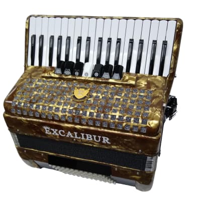 Excalibur Super Classic 72 Bass Piano Accordion Bronze Gold Bild 2